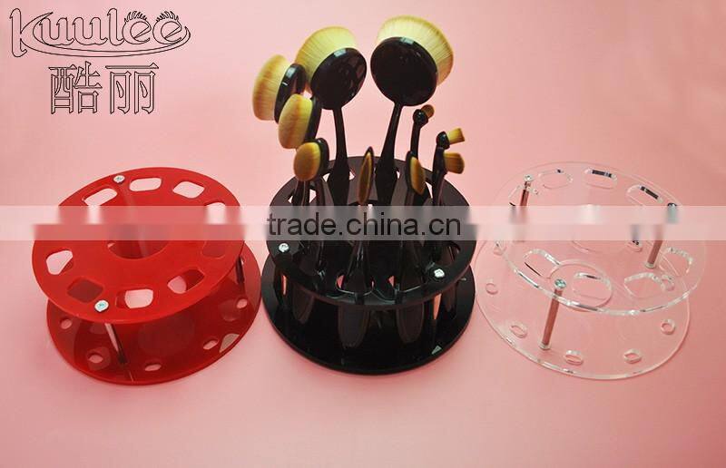 Hot sale clear square acrylic 10 pcs cosmetic brush rack