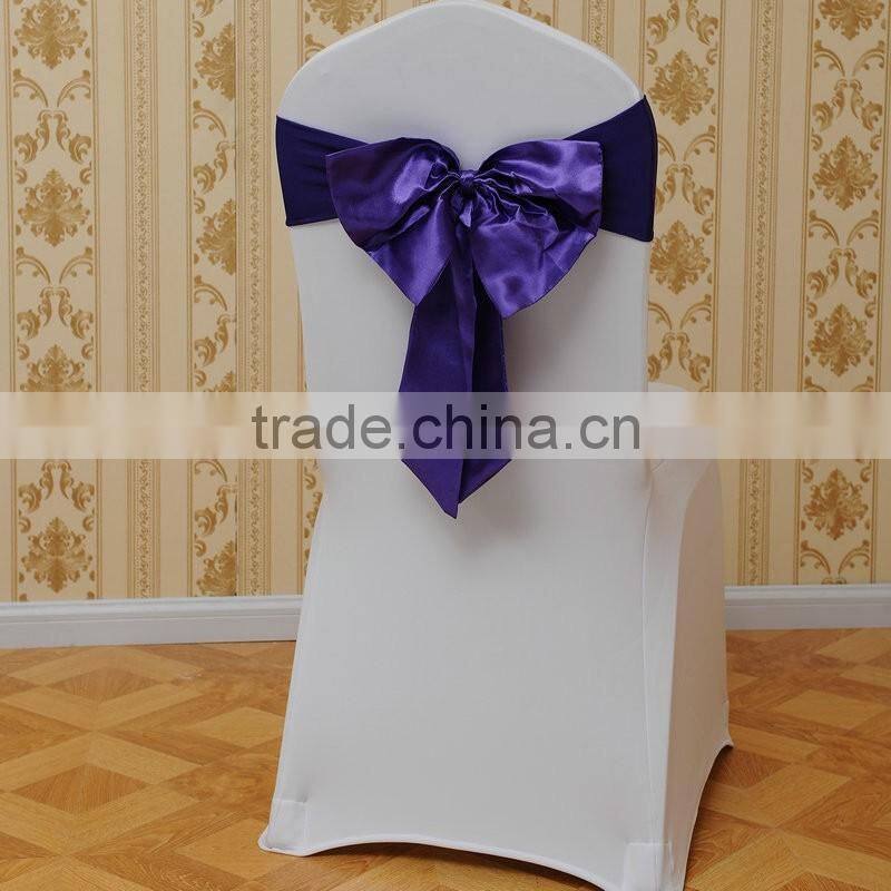 LGS031 royal blue satin chair sash wedding chair back tie for sale