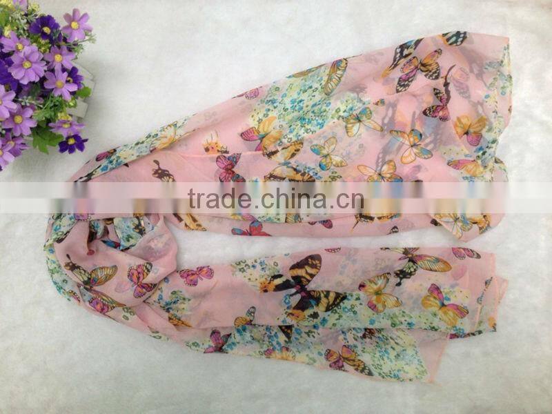 2014 New Fashion Lady Women Soft Butterfly Scarf Pashmina Shawl Wrap Large Print Stole Neck Warm