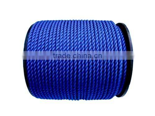 100% blue 3 strand polypropylene rope for tug and boat ships fishing