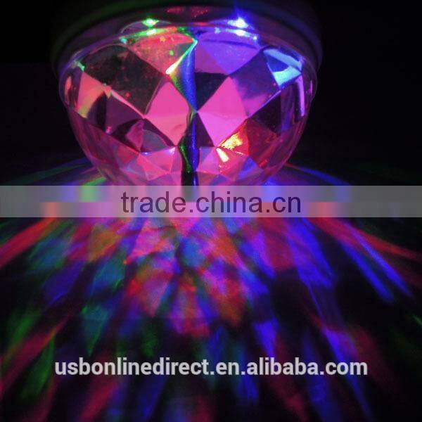 Fashionable 3W E27 RGB led crystal magic ball light Led Rotating Lamp