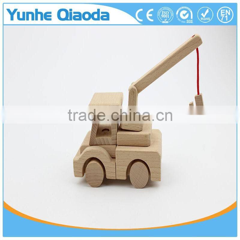 Wood 3D Vehicle Puzzles mini crane car 3D Woodcraft Kit Assemble Paint DIY 3D Puzzle Toys for Kids Adults the Best Birthday Gift