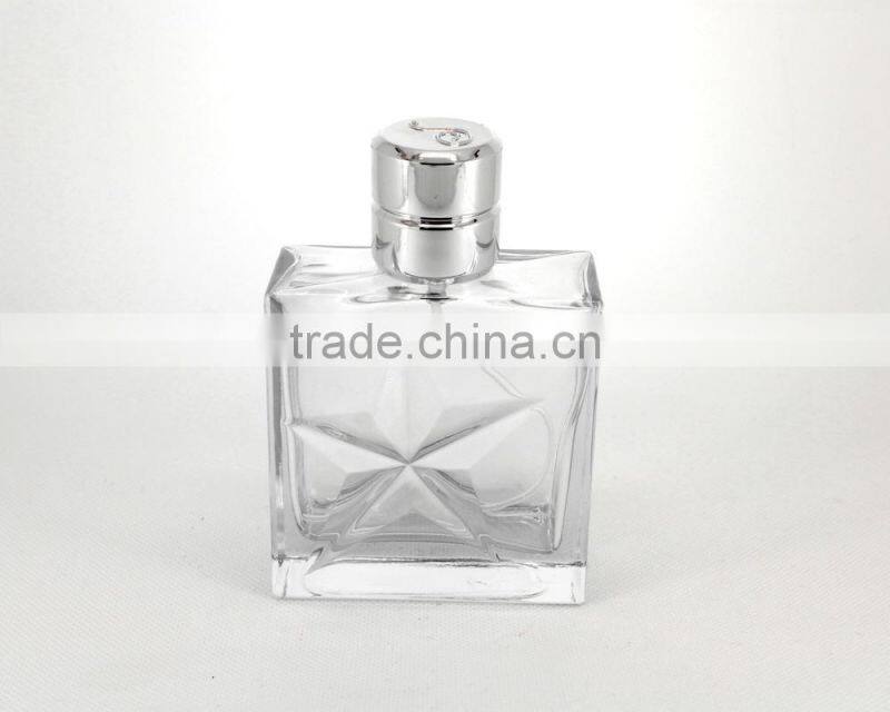 Special shape glass bottle for perfume,100ml perfume star shaped bottle