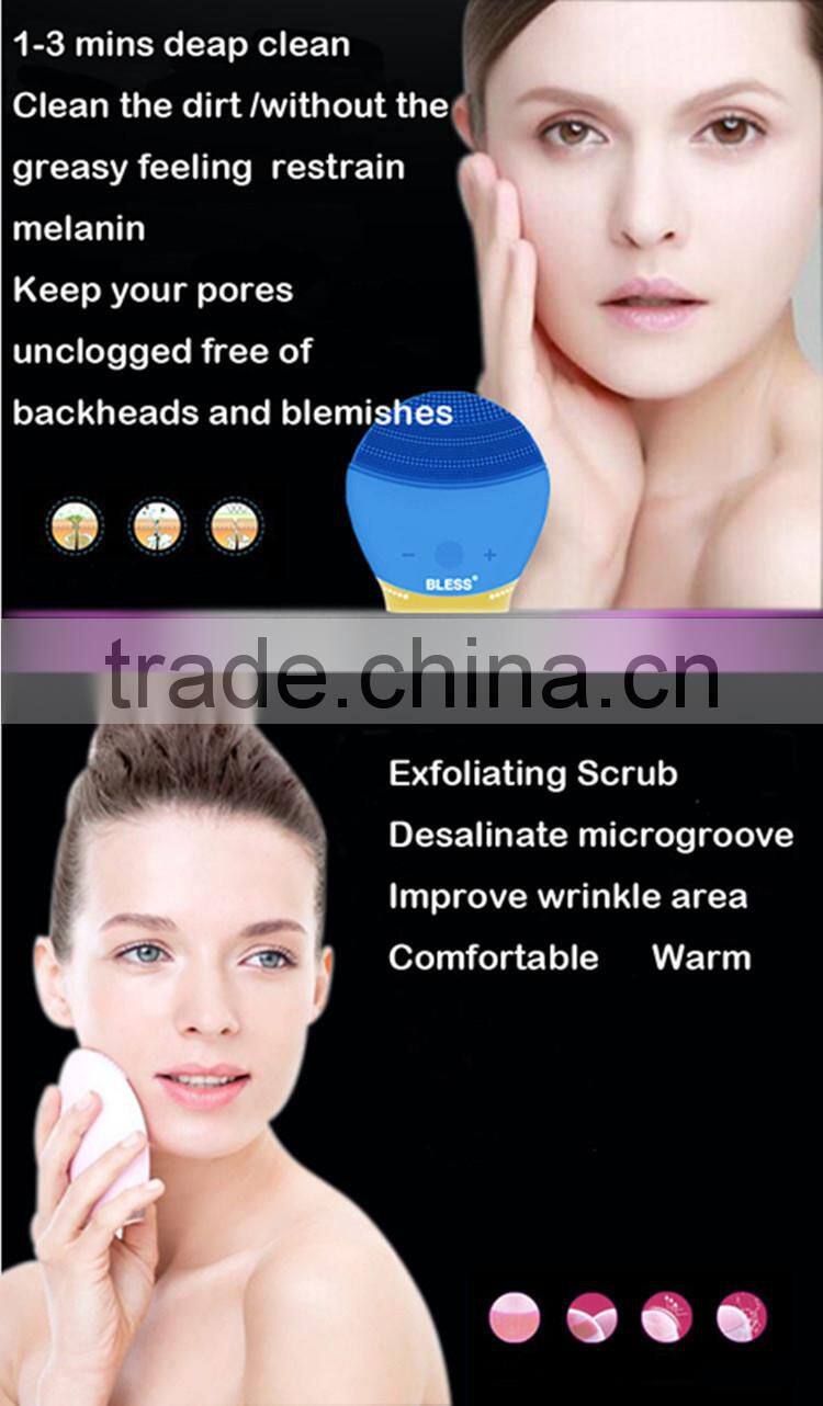 Factory price Silicone face and brush artifact electric beauty instrument cleansing device