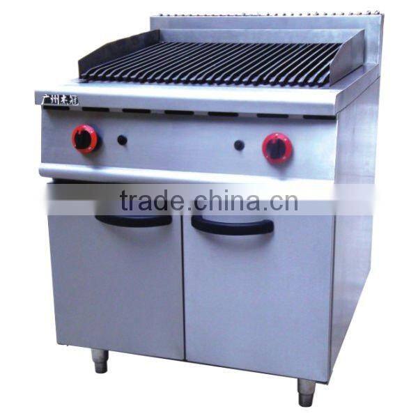 Gas Lava Rock Grill with Cabinet - Restaurant Equipment