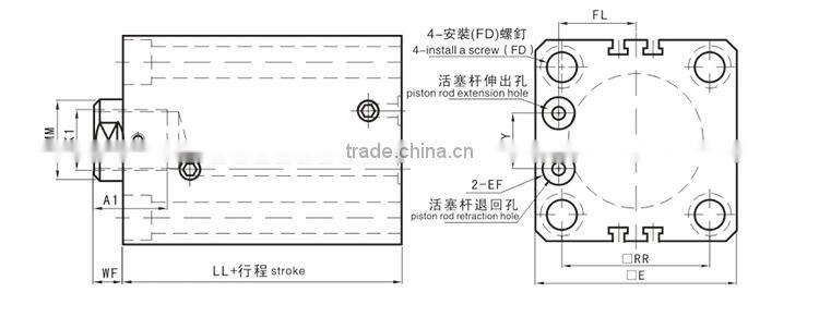 Retail JULY double acting hydropneumatic cylinder