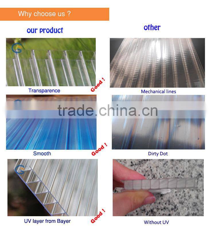 ZhongShan GoodLife 10 years quality assurance indoord screen using decoration polycarbonate clear rain drop embossed sheet