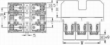 FB-M033SQ Equal To Bussmann 600V 30 Amp 3 Pole 10x38 Midget Fuse Box
