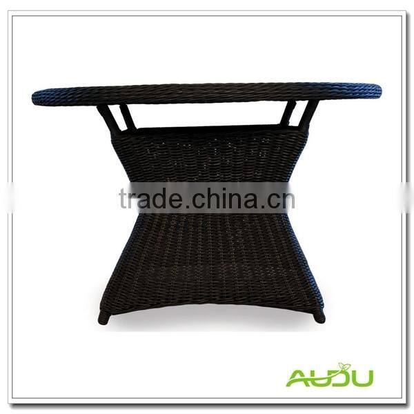 Audu Black Rattan 100cm Round Dining Table