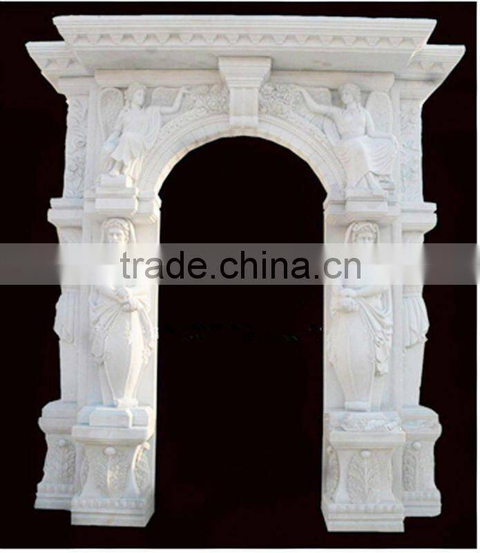 Beige Figure Carved Marble Door Surround