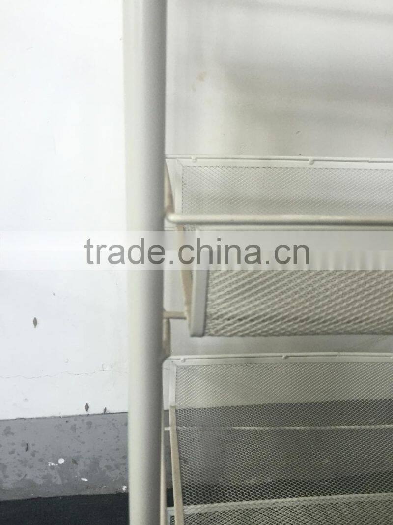 Metal Mesh Trolly Organizer Shelves Handle Portable storage rack