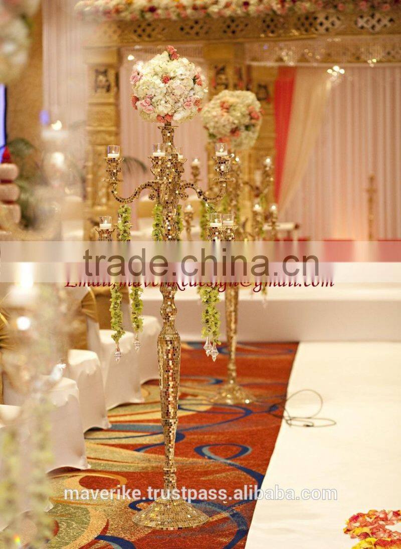 mosaic candelabra 9 arms mosaic wedding floor candelabra