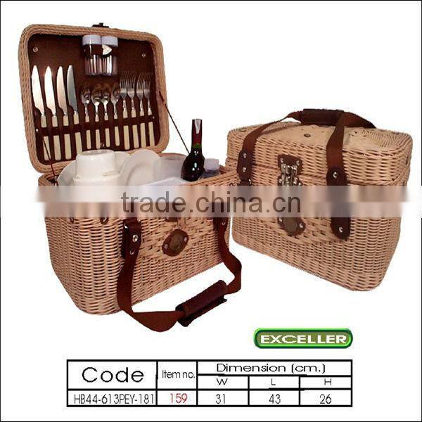 100%handmade natural exquisite empty picnic baskets,wicker picnic basket wholesale