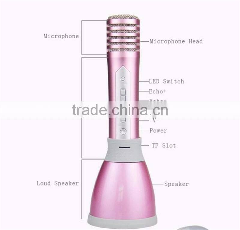 Alibaba wholesale portable Karaoke microphone for Smartphones Bluetooth speaker Portable Wireless Karaoke Microphone