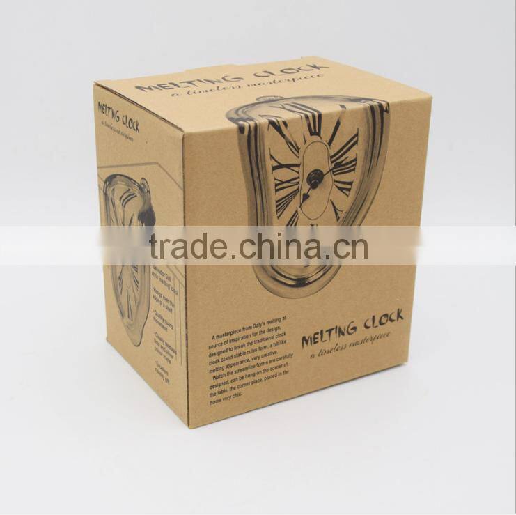 Creative L Shape Curving Wall Clock, Fashion Melting Clock, Roman Number Clock