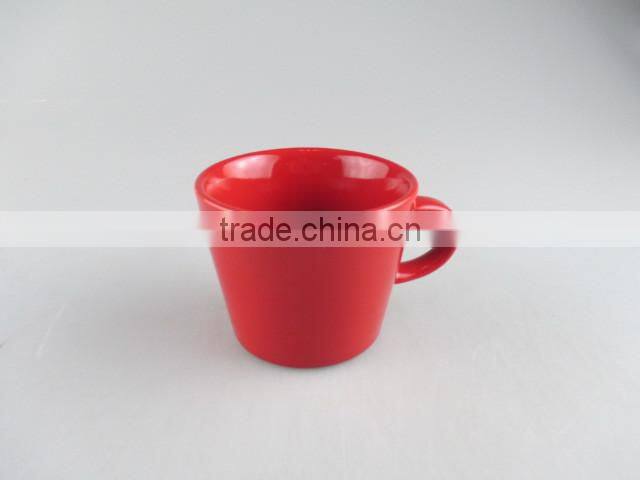 round ceramic red-glazed coffee cup