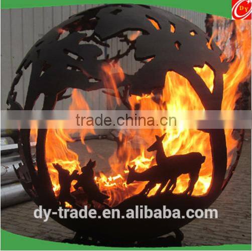 Art sculpture carbon steel fire pits ,steel sphere fire pits for outdoor decoration