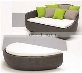 Leisure garden rattan reliner arm chair with ottoman patio furniture