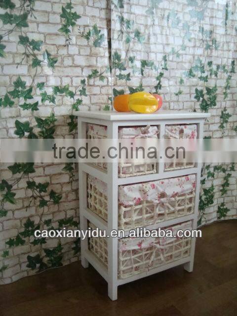 Wicker Pet Basket with Navy Pillow Woven Dog Basket and Bed Special and Warm Pet House