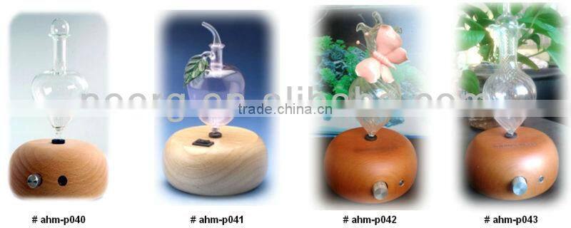 Elegant Bamboo Glass LED Aroma Diffuser Nebulization Essential Oil Diffuser