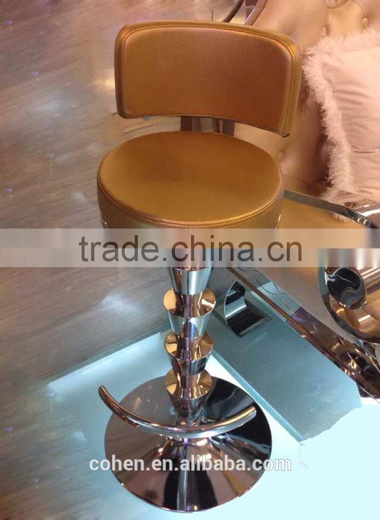 modern design high bar stool &Stainless steel Bar stool bar chair for night bar