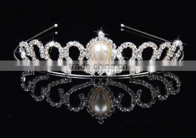 wire headband with fashion diamonds and pearl
