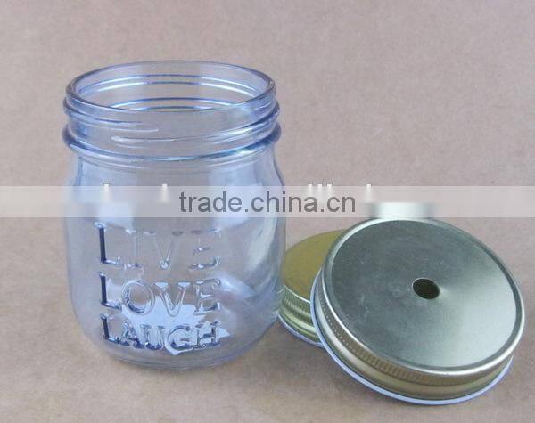 light blue glass jar new mason jar with metal cap 250ml