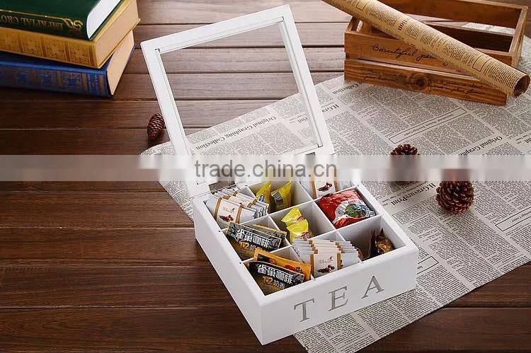 gird wooden tea gift box&wooden coffee storage box