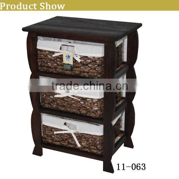 Regal Living Furniture Antique Indian Chest Wooden Whisky Cabinet with 3 Baskets Drawers