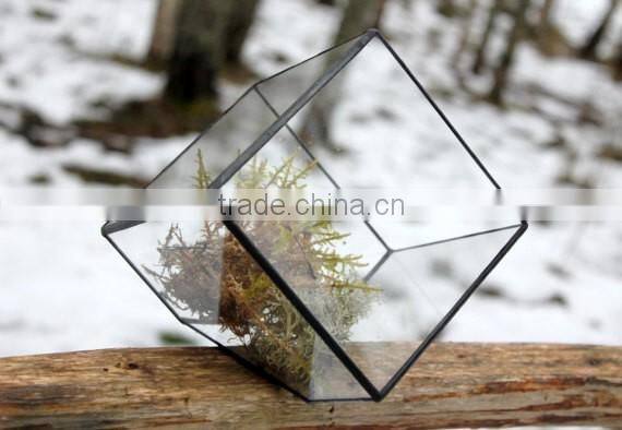 Modern Planter for Indoor Gardening Geometric Handmade Glass Terrarium
