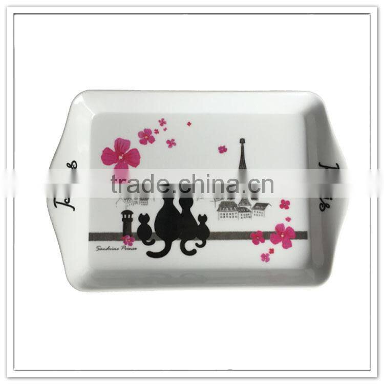 Eiffel Tower printing factory price school canteen use 10' stackable plastic tray