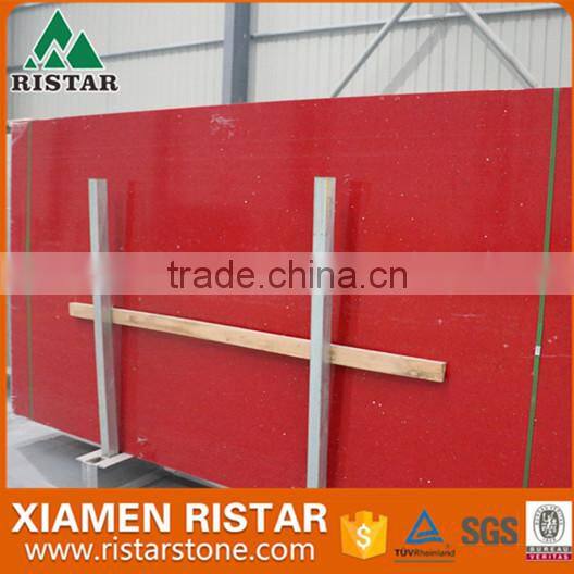Pure red artificial quartz stone slabs