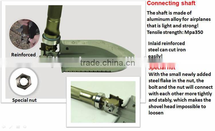 New Model Multifunction Off Road Car Tool Sets with Shovel Hoe Knife Flint and Flashlight