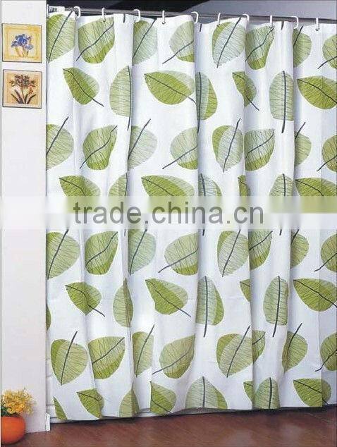 Print PEVA shower curtain and bath accessory