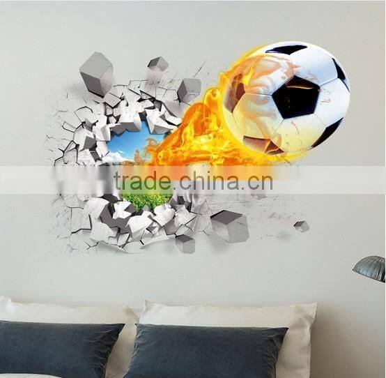Hot Selling Football Wall Sticker , 3D Sticker for Decoration Kids Room
