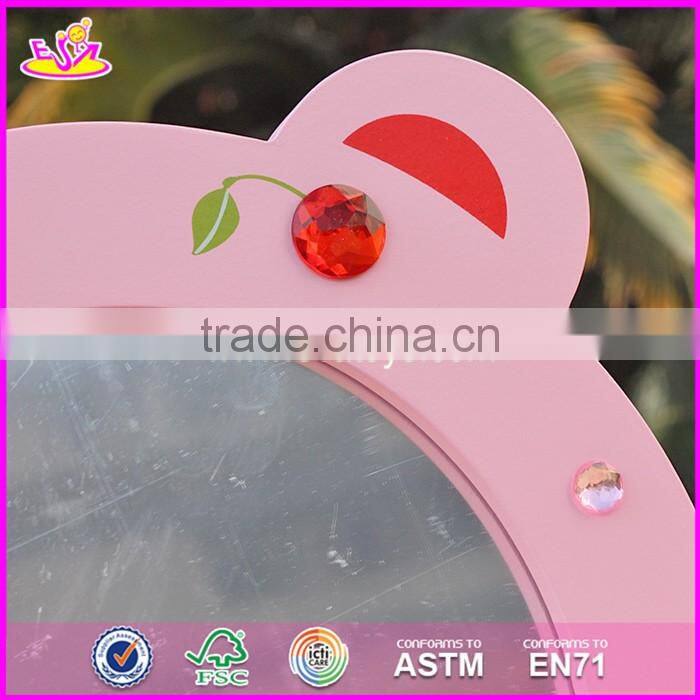 2017 New design lovely pink girls wooden toy dressing table W08H077