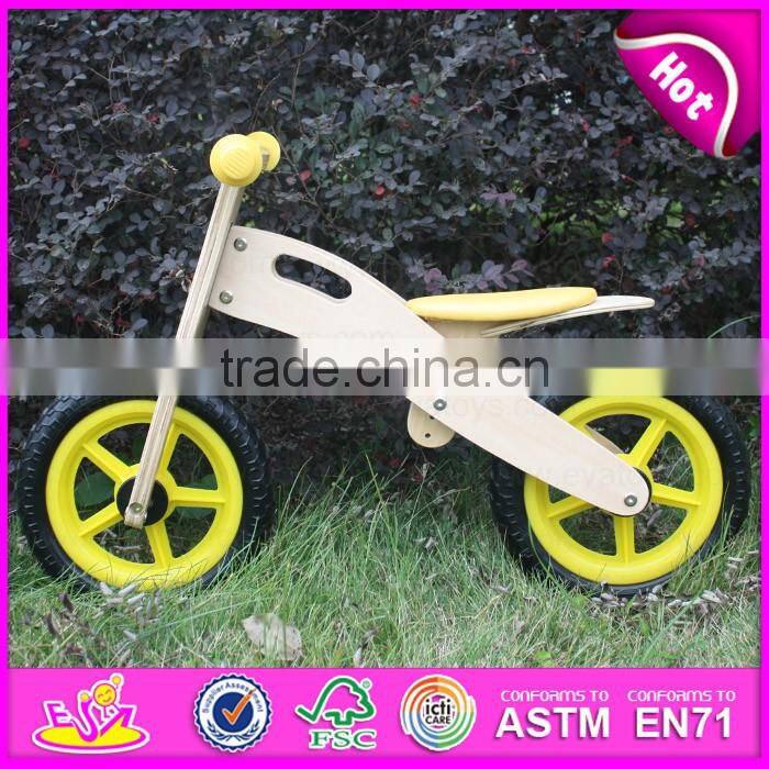 2016 wholesale cheap kids wooden bike bicycle,top fashion child wooden bike bicycle W16C134