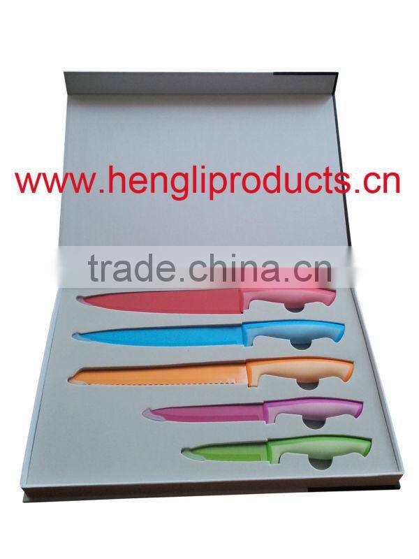 5pcs non-stick kitchen knife set in EVA tray gift box