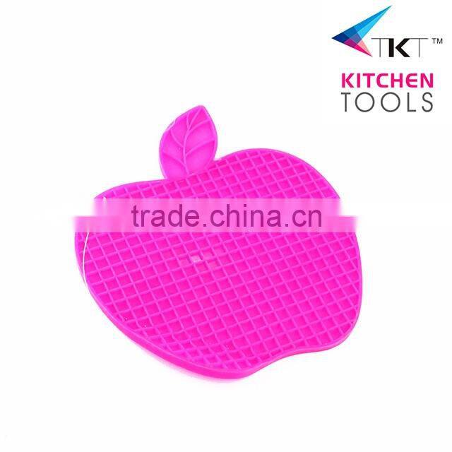 apple shaped silicone pot mat plate pad plate holder pan holder