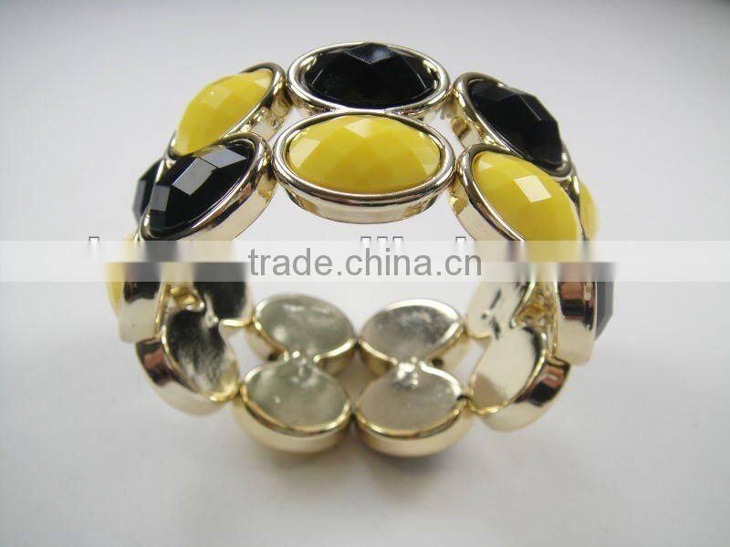 J0001 Lady fashion elastic gold acrylic rhinestone bracelet for any occasion