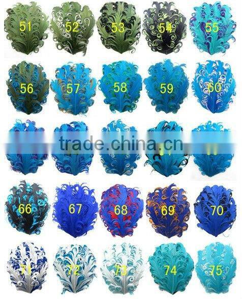 2014 fashion curly colorful feather pads for headbands