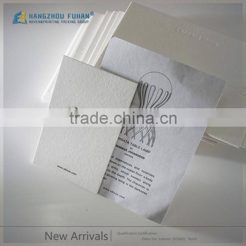 Simple Design Debossed Logo White Paper Hangtag