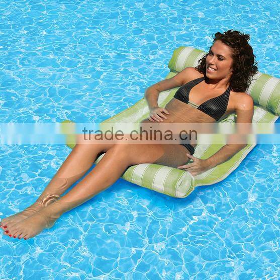 Logo accept Wholesale Nylon Swimming Pool Floating Inflatable Water Hammock