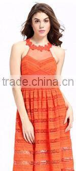 Domin fashion guangzhou factory new sleeveless lady lace dress