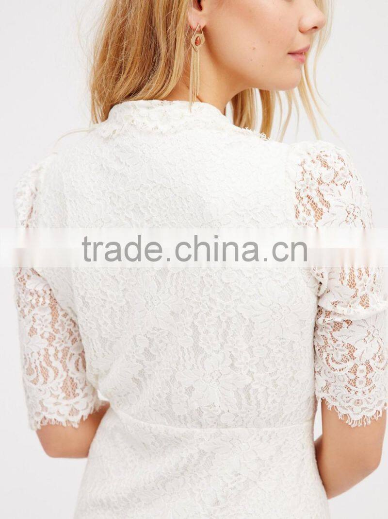 Hot Selling short white lace dress Wholesale from Factory supply