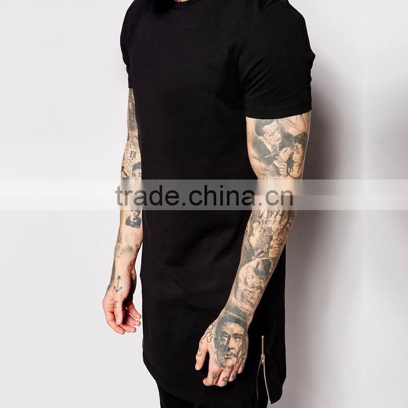 Men's longline t shirt printing custom wholesale china blank t shirt