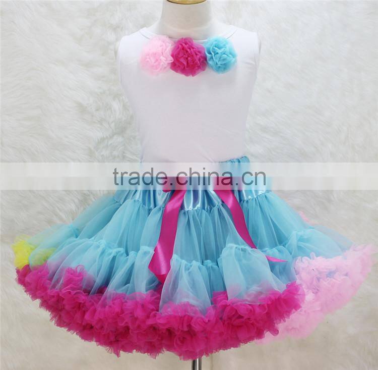 New design tutu pettiskirt set for girls, small fresh summer wear girl's super fluffy pettiskirt set