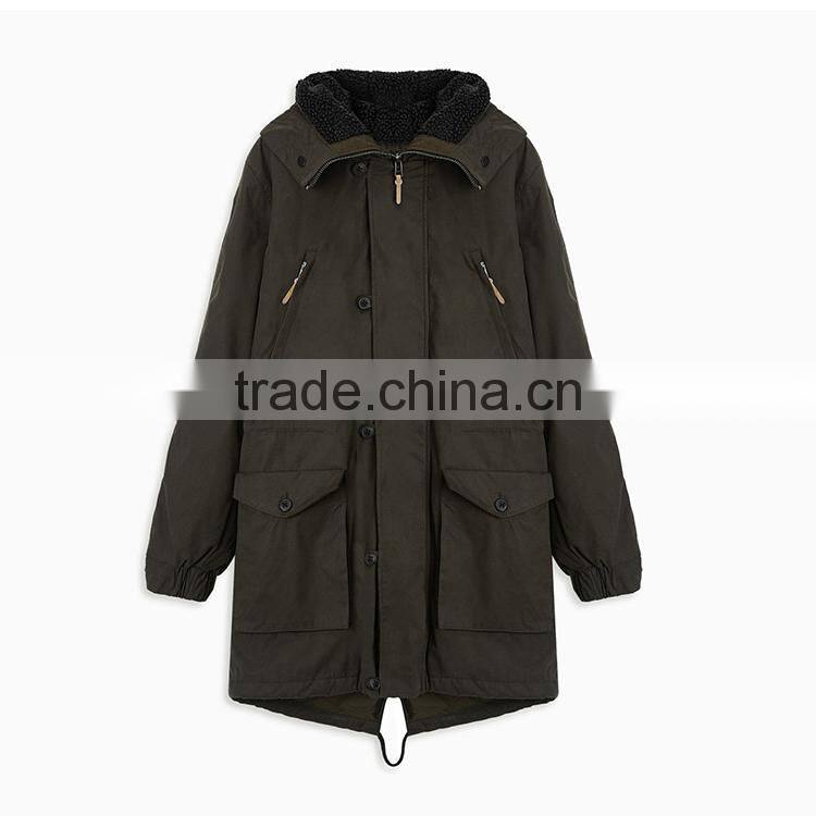 Winter Warm Men's Long Pollar Cotton Hoody Coat Padded Jacket Made In China