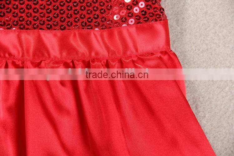 Newest Christmas Red Tulle Sequin Frocks Baby Girls Red Dresses