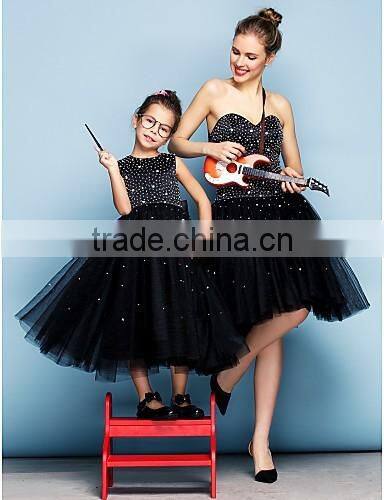 Match Mom And Daughter Dress Girls Black Tutu Party Dress